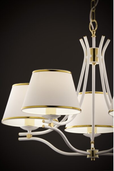Jupiter 2084 - Lampadario a catena SAMBA 5xE27/15W/230V bianco/oro