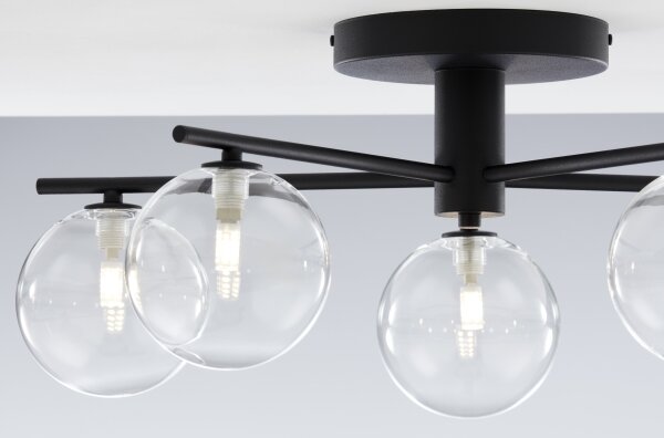 Jupiter 2046 - Lampadario a plafone PRATO 5xG9/10W/230V nero/limpido