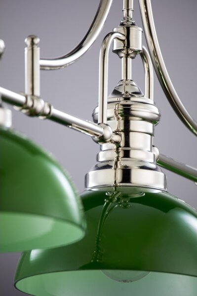 Jupiter 2072 - Lampadario su asta PLATINO 3xE27/15W/230V verde/cromo lucido