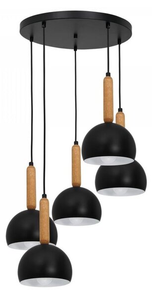 Lampadario su filo MISSI 5xE27/60W/230V nero