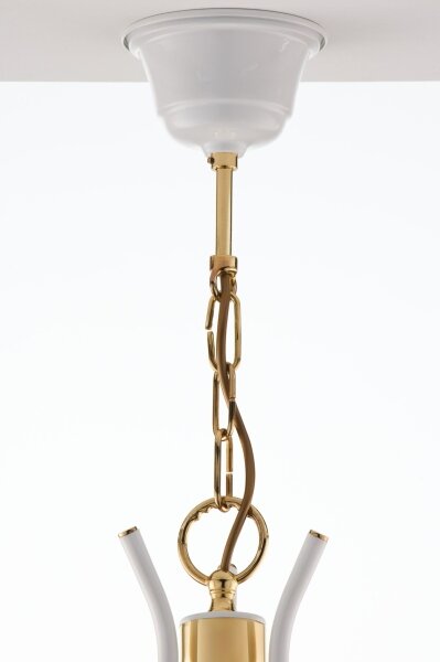 Jupiter 2085 - Lampadario a catena SAMBA 3xE27/15W/230V bianco/oro