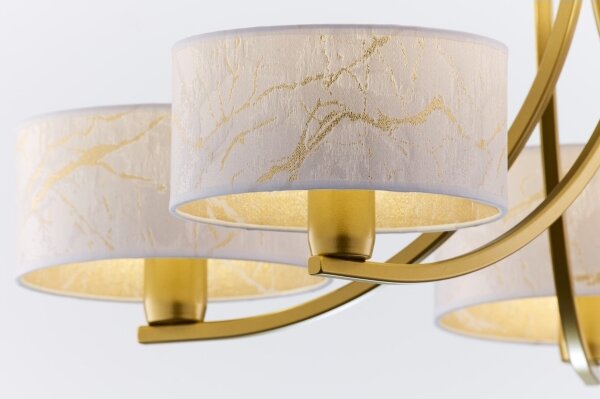Jupiter 2097 - Lampadario a catena ARTHUR 5xE27/15W/230V bianco/oro/decorazione effetto marmo