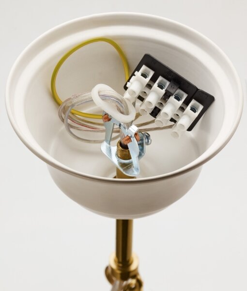 Jupiter 2084 - Lampadario a catena SAMBA 5xE27/15W/230V bianco/oro
