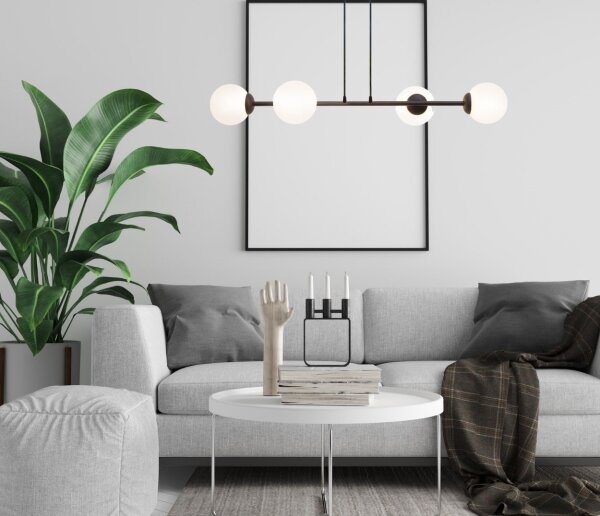 Lampadario a sospensione con filo FIRA 4xE27/60W/230V nero