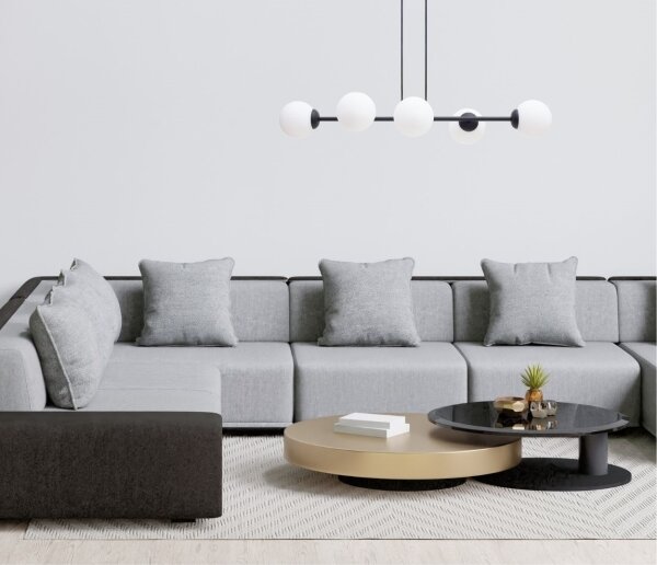Lampadario a sospensione con filo FIRA 5xE27/60W/230V nero