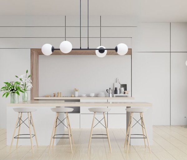 Lampadario a sospensione con filo FIRA 4xE27/60W/230V nero