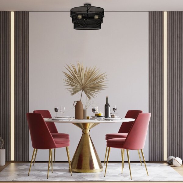 Lampadario a plafone GLUM 3xE27/60W/230V nero