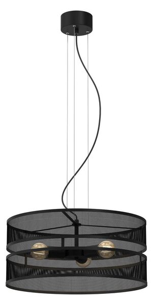 Lampadario a sospensione con filo GLUM 3xE27/60W/230V nero