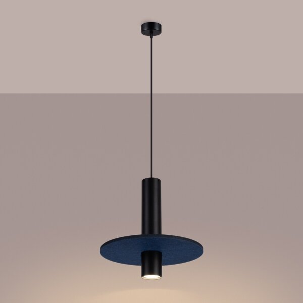 Sollux SL.1884 - Lampada a sospensione a cavo PELTA 1xGU10/10W/230V nero/blu