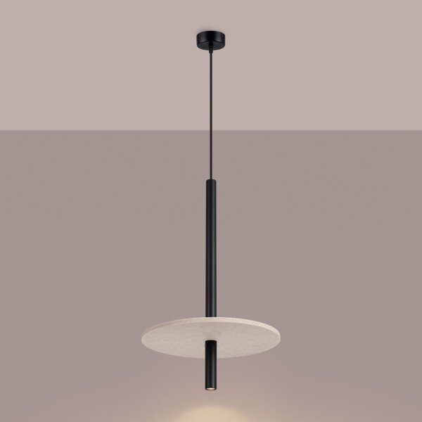 Sollux SL.1879 - Lampadario a cavo FELTRO 1xG9/8W/230V nero/crema