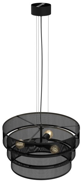Lampadario a sospensione con filo GLUM 3xE27/60W/230V nero