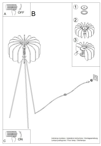 Sollux SL.1864 - Lampada da terra MULA 1xE27/15W/230V gialla