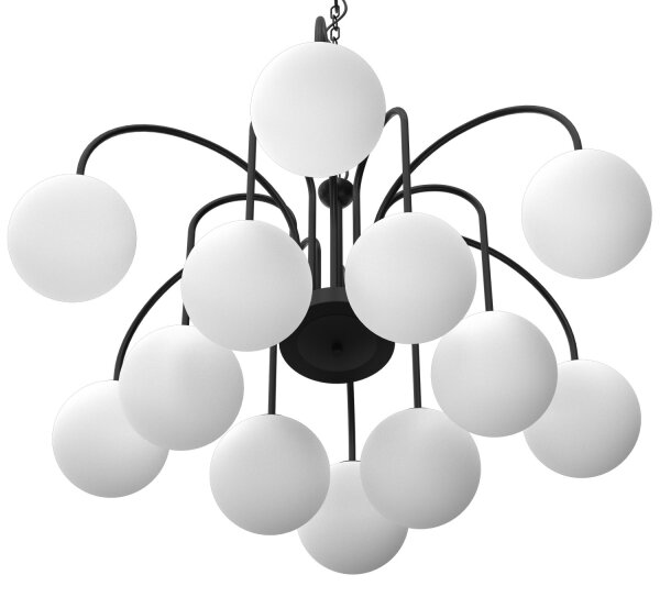 Lampadario a sospensione con catena CAMBRIDGE 12xE14/60W/230V nero