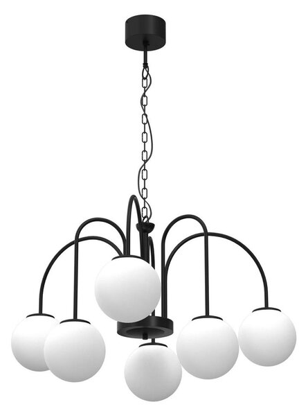 Lampadario a sospensione con catena CAMBRIDGE 6xE14/60W/230V nero