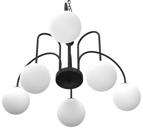 Lampadario a sospensione con catena CAMBRIDGE 6xE14/60W/230V nero