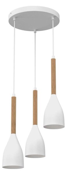 Lampadario a sospensione con filo MUZA NEW 3xE27/60W/230V faggio/bianco