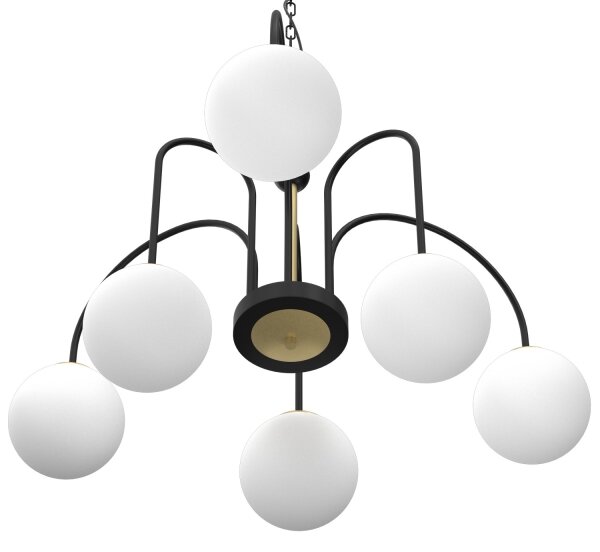Lampadario a sospensione con catena CAMBRIDGE 6xE14/60W/230V nero/ottone