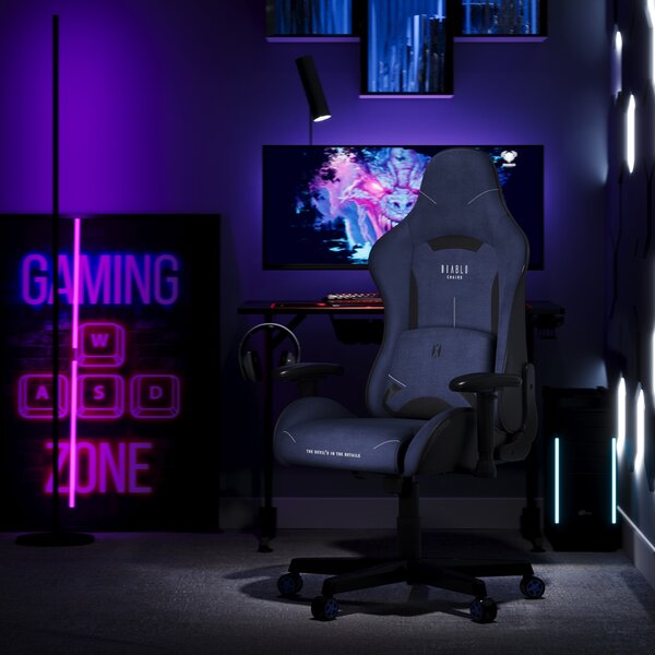 Poltrona da gaming in tessuto blu navy Diablo X-Starter