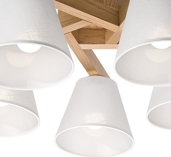Plafoniera ANTONIO 5xE14/40W/230V rovere