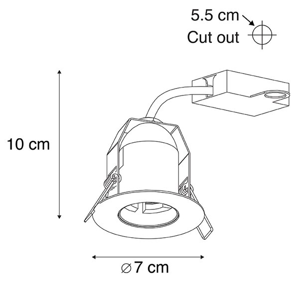 Faretto da incasso intelligente nero con lampadina smart E27 G95 - INSIGHT