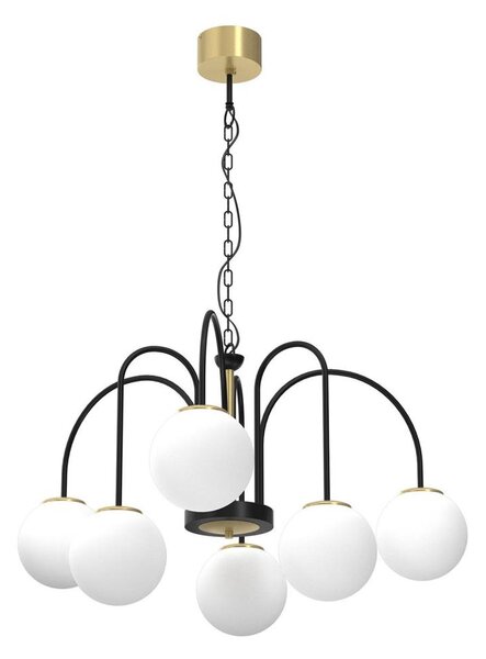 Lampadario a sospensione con catena CAMBRIDGE 6xE14/60W/230V nero/ottone