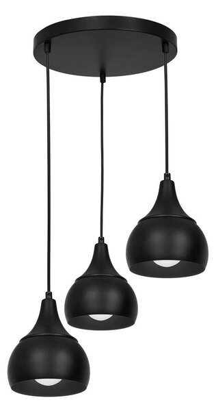 Lampadario su filo AKTAN 3xE27/60W/230V nero tondo