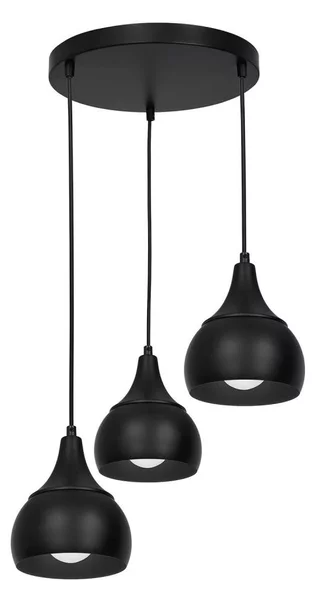 Lampadario su filo AKTAN 3xE27/60W/230V nero tondo