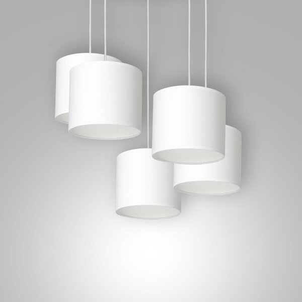Lampadario a sospensione con filo ARDEN 5xE27/60W/230V bianco
