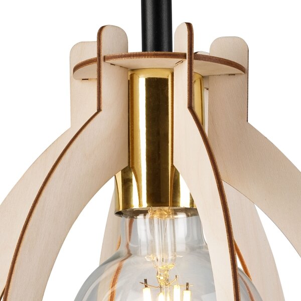 Lampadario a plafone LANDO 1xE27/15W/230V faggio