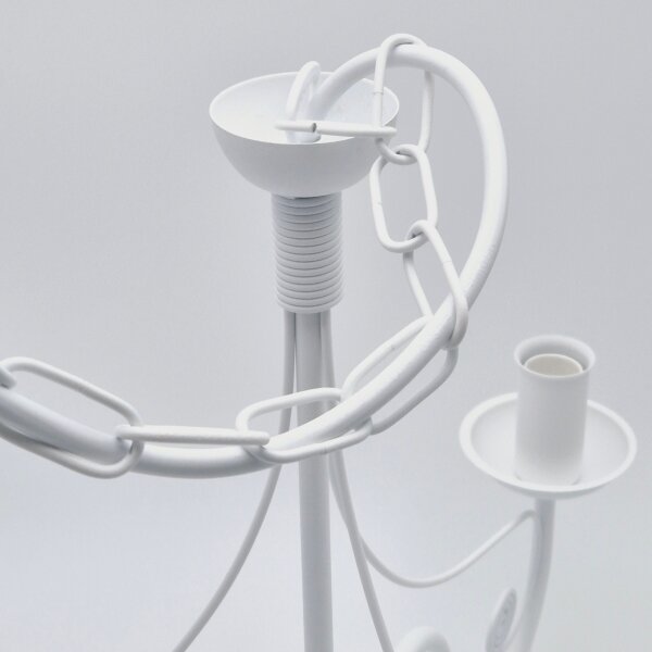 Lampadario a sospensione con catena DONATO 3xE14/40W/230V bianco