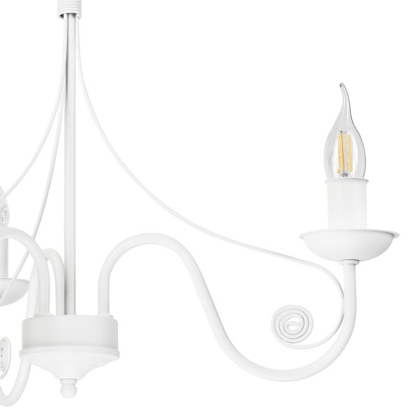 Lampadario a sospensione con catena DONATO 3xE14/40W/230V bianco
