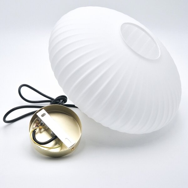 Lampadario a sospensione con filo HARMA 1xE27/15W/230V diametro 30 cm bianco/oro