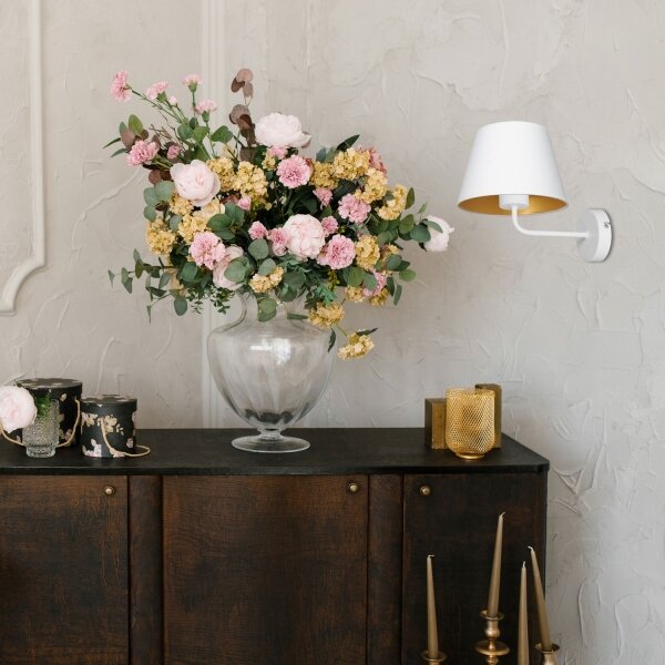 Lampada da parete ARDEN 1xE27/60W/230V bianco/oro