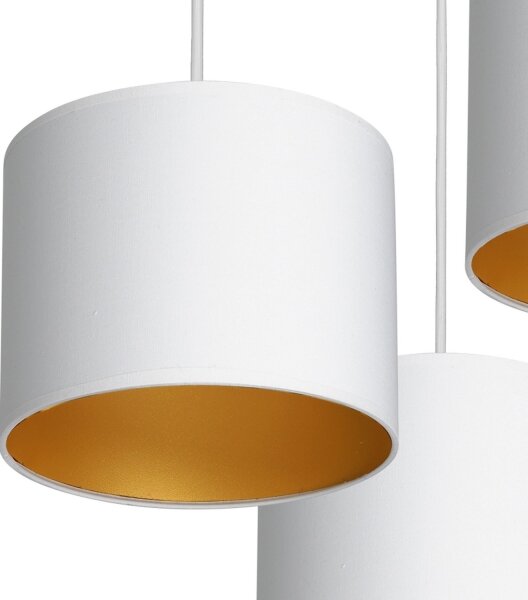 Lampadario a sospensione con filo ARDEN 3xE27/60W/230V bianco/oro