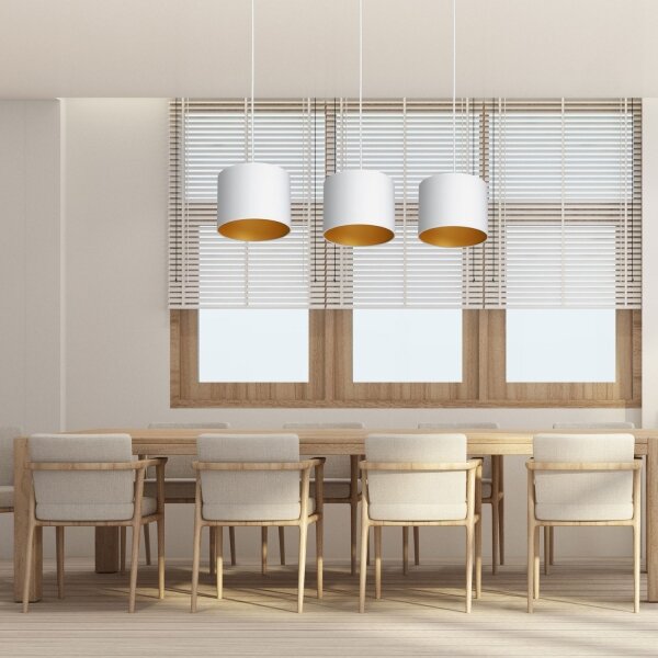 Lampadario a sospensione con filo ARDEN 3xE27/60W/230V bianco/oro