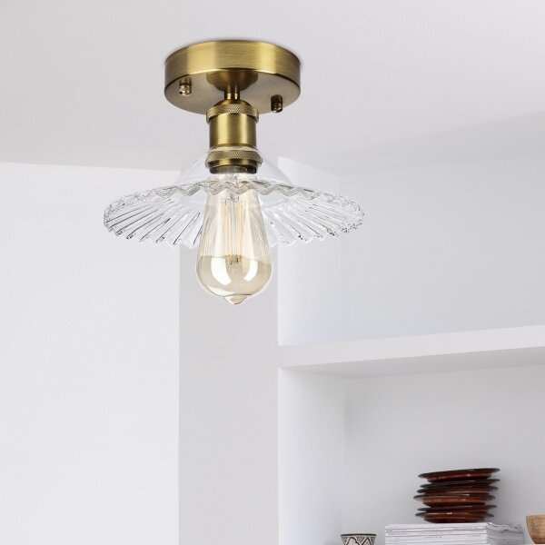 Lampadario a plafone TRISH 1xE27/15W/230V oro/trasparente