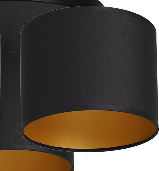 Plafoniera ARDEN 3xE27/60W/230V nera/oro