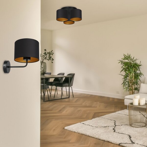 Applique ARDEN 1xE27/60W/230V nero/oro