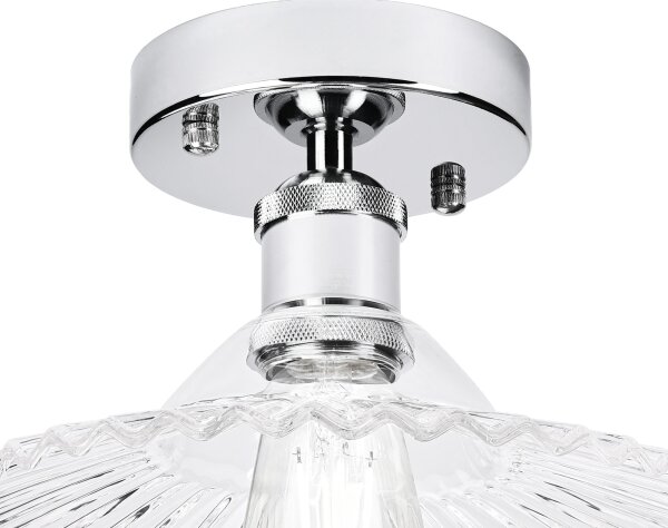Lampadario a soffitto TRISH 1xE27/15W/230V cromo lucido/trasparente