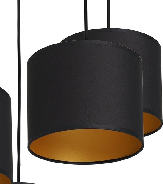 Lampadario su corda ARDEN 5xE27/60W/230V nero/oro