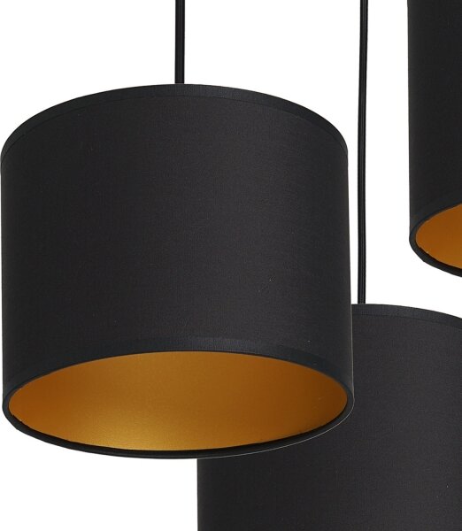 Lampadario su corda ARDEN 3xE27/60W/230V nero/oro