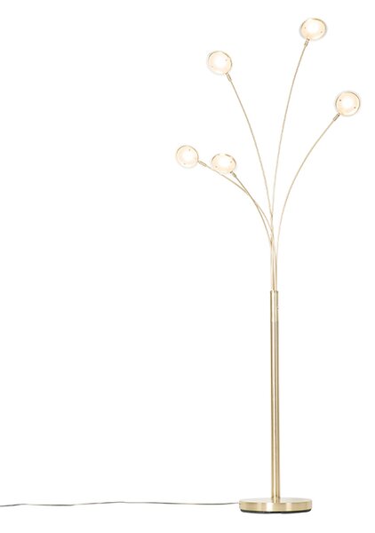 Lampada da terra di design in ottone con LED 5 luci - Sixties Trento