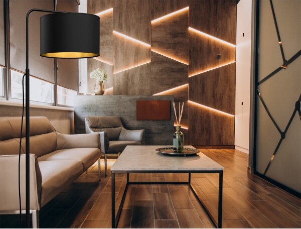 Lampada da terra ARDEN 1xE27/60W/230V nero/oro