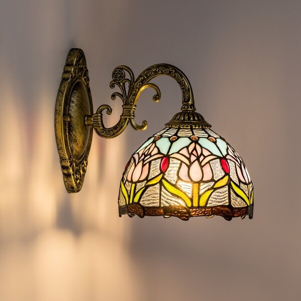 Brilagi - Lampada da parete Tiffany in vetro colorato LORAS 1xE27/40W/230V