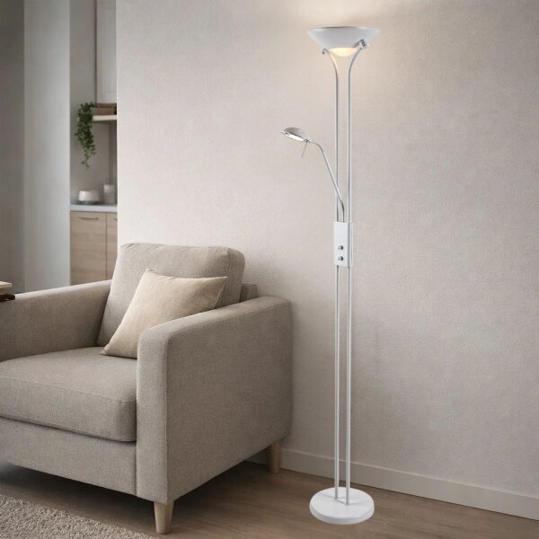 Brilagi - Lampada da terra dimmerabile SCARLETT 1xR7s/230W/230V + 1xG9/40W bianca