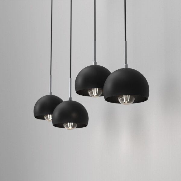 Lampadario su corda COOL 4xE27/60W/230V nero