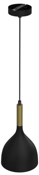 Lampadario a sospensione con filo NOAK 1xE27/60W/230V nero/oro