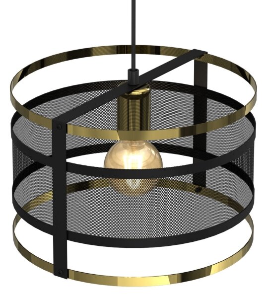 Lampadario su corda RIM 1xE27/60W/230V nero/oro