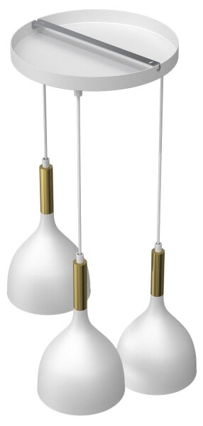 Lampadario a sospensione con filo NOAK 3xE27/60W/230V bianco/oro