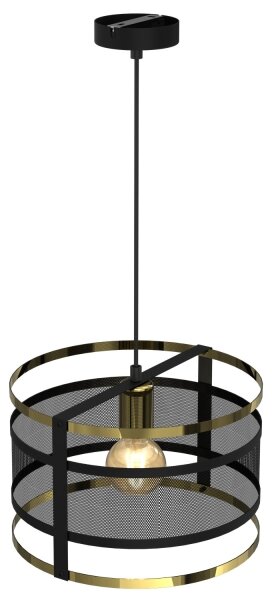 Lampadario su corda RIM 1xE27/60W/230V nero/oro